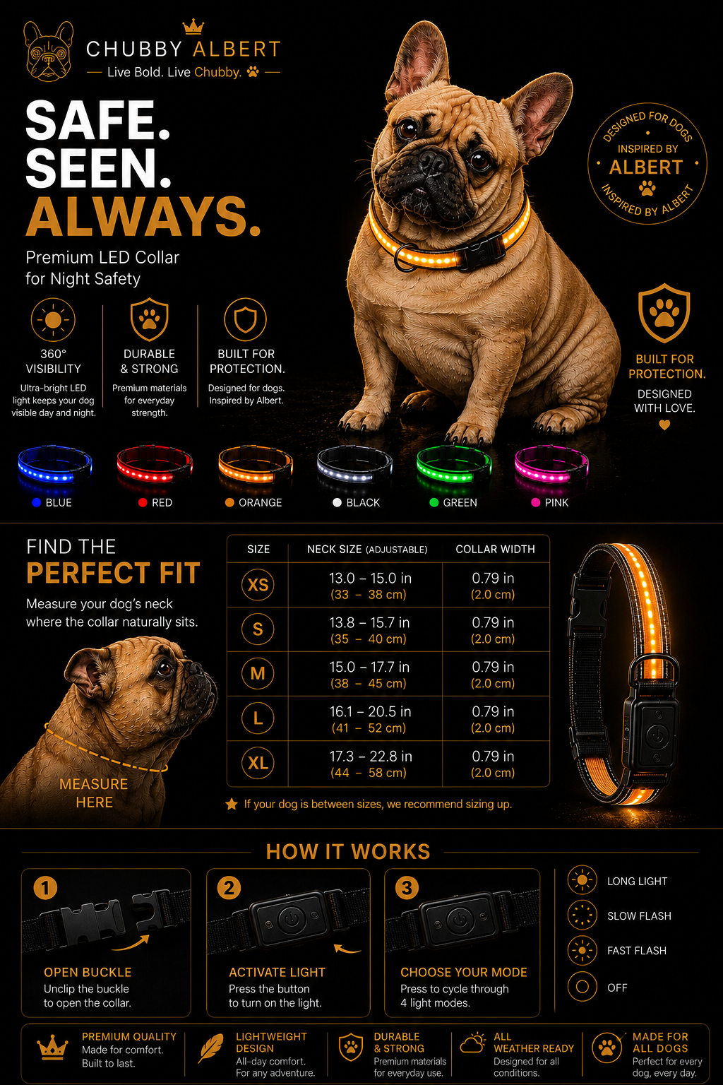 Chubby Albert™️ GlowSafe Collar